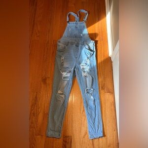 Streetwear Society Light Blue Distressed Jeans Overalls